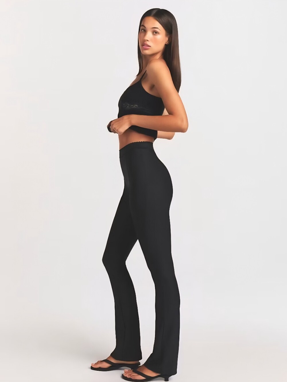 Skims Black High-Rise Flare Pants